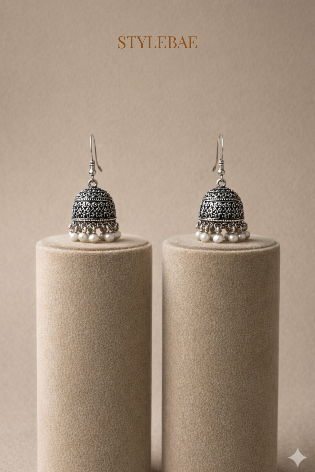 Ira Oxidized Pearl Jhumka