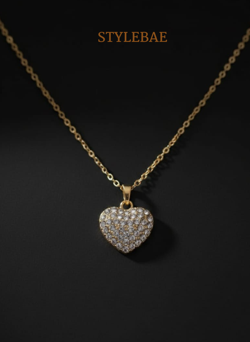 Liora Golden Heart Sparkle Necklace