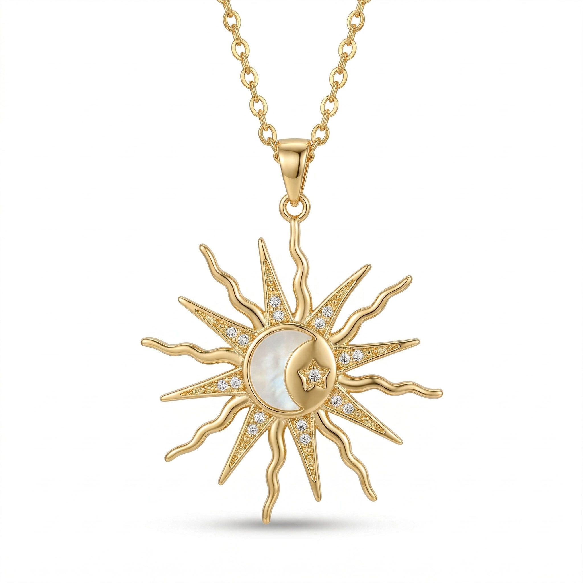 Celestial Sun Pendant Necklace