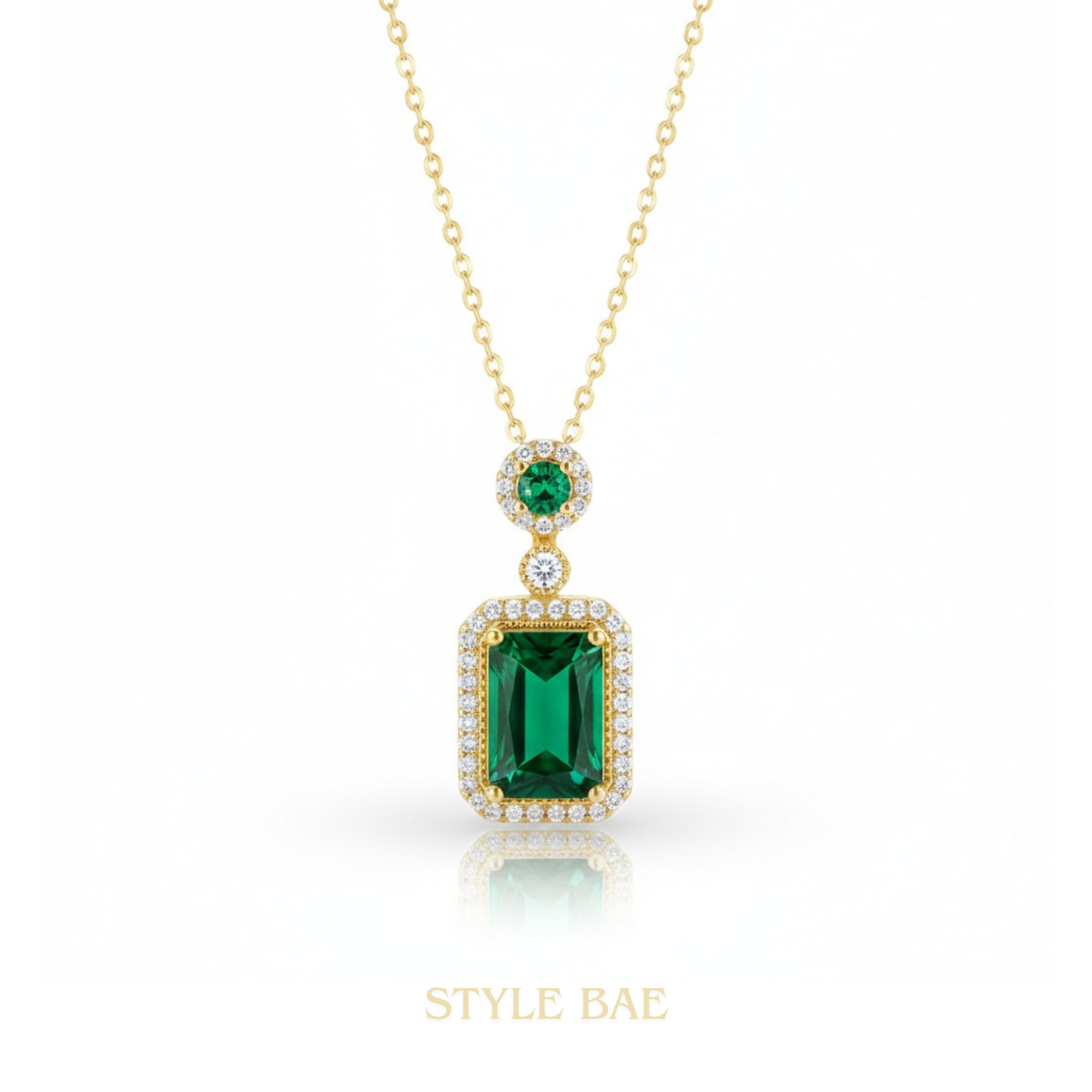 Emerald Aura Pendant Necklace