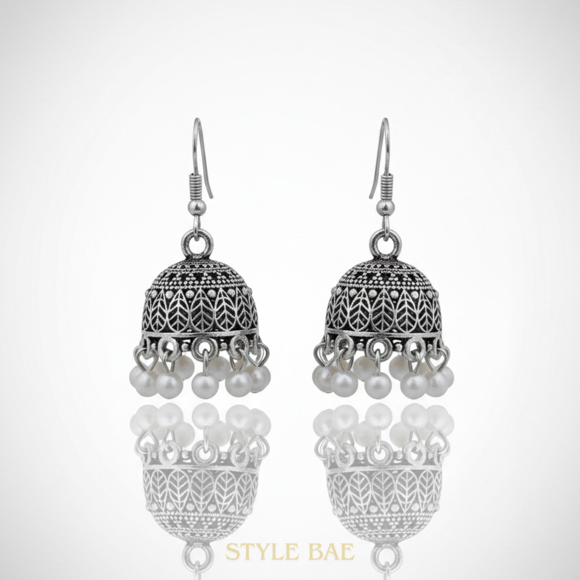 Ira Oxidized Pearl Jhumka