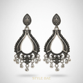 Meher Oxidised Teardrop Chandbali Earrings