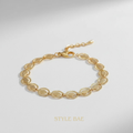 Serenelle Leaf Link Gold Bracelet