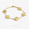Golden Clover Anti Tarnish Charm Bracelet