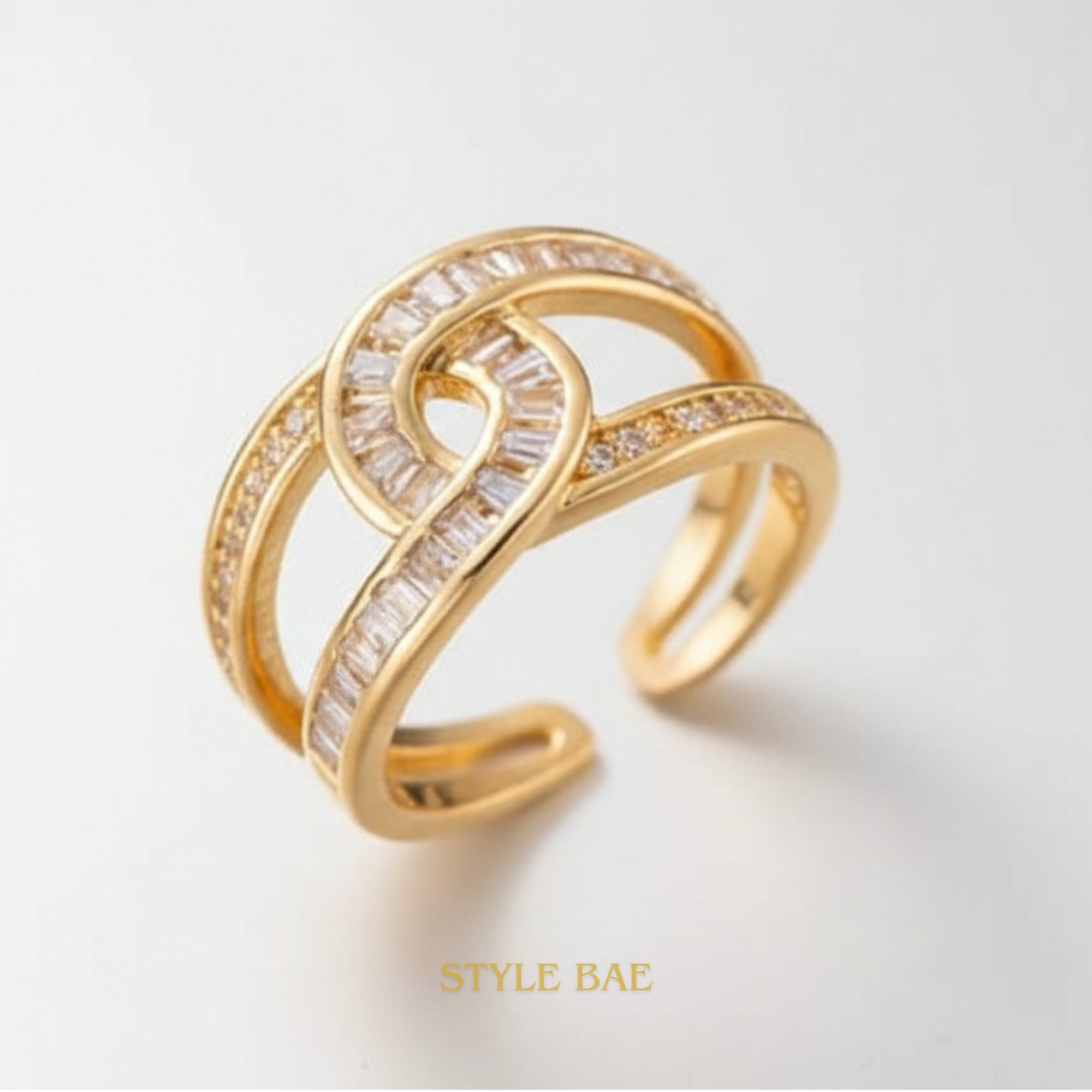 Twisted Sparkle Open Ring