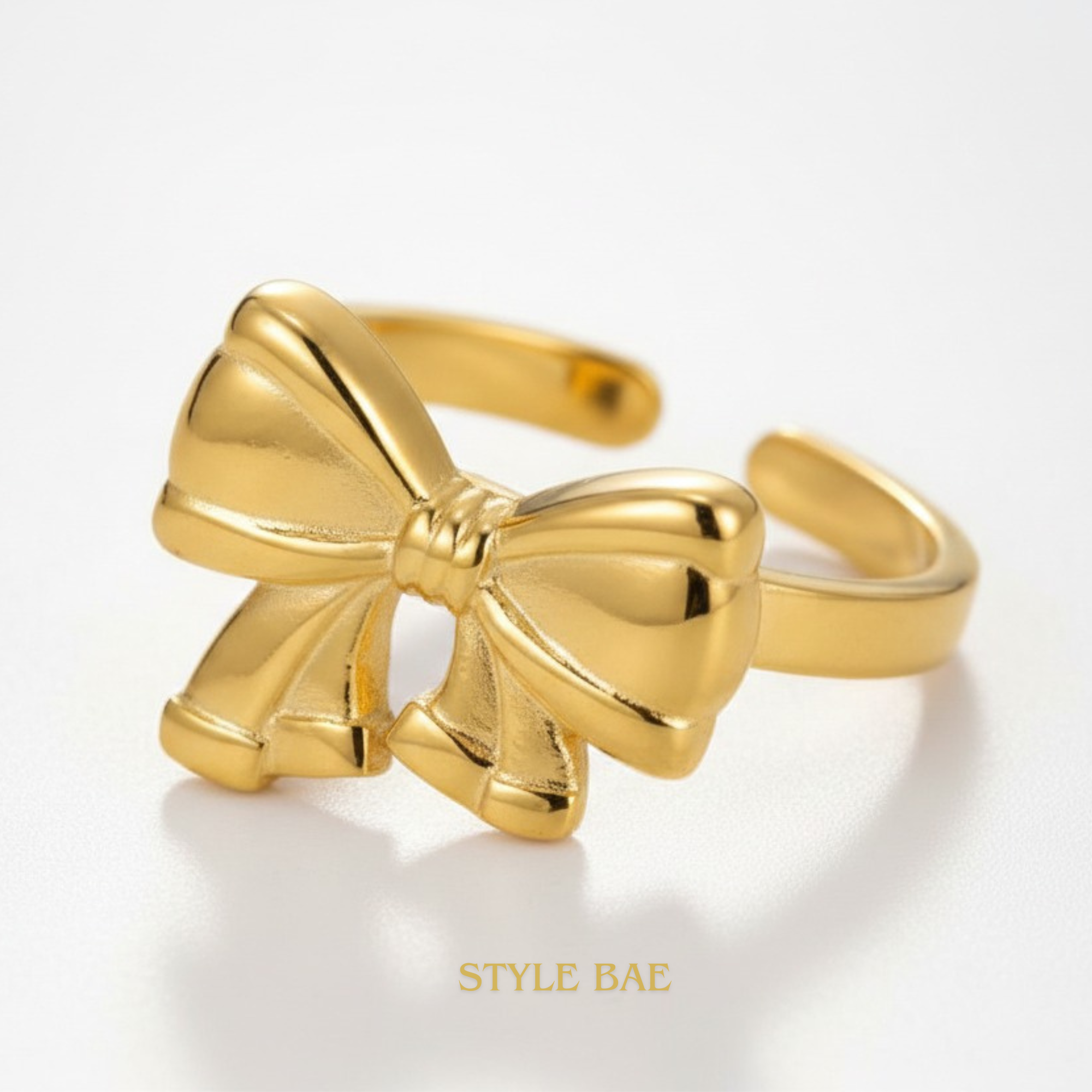 Golden Ribbon Bow Ring