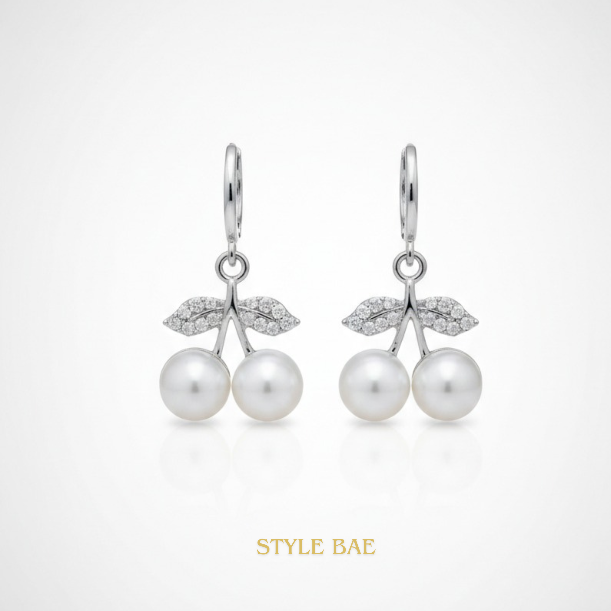 Pearl Blossom Cherry Drop Earrings