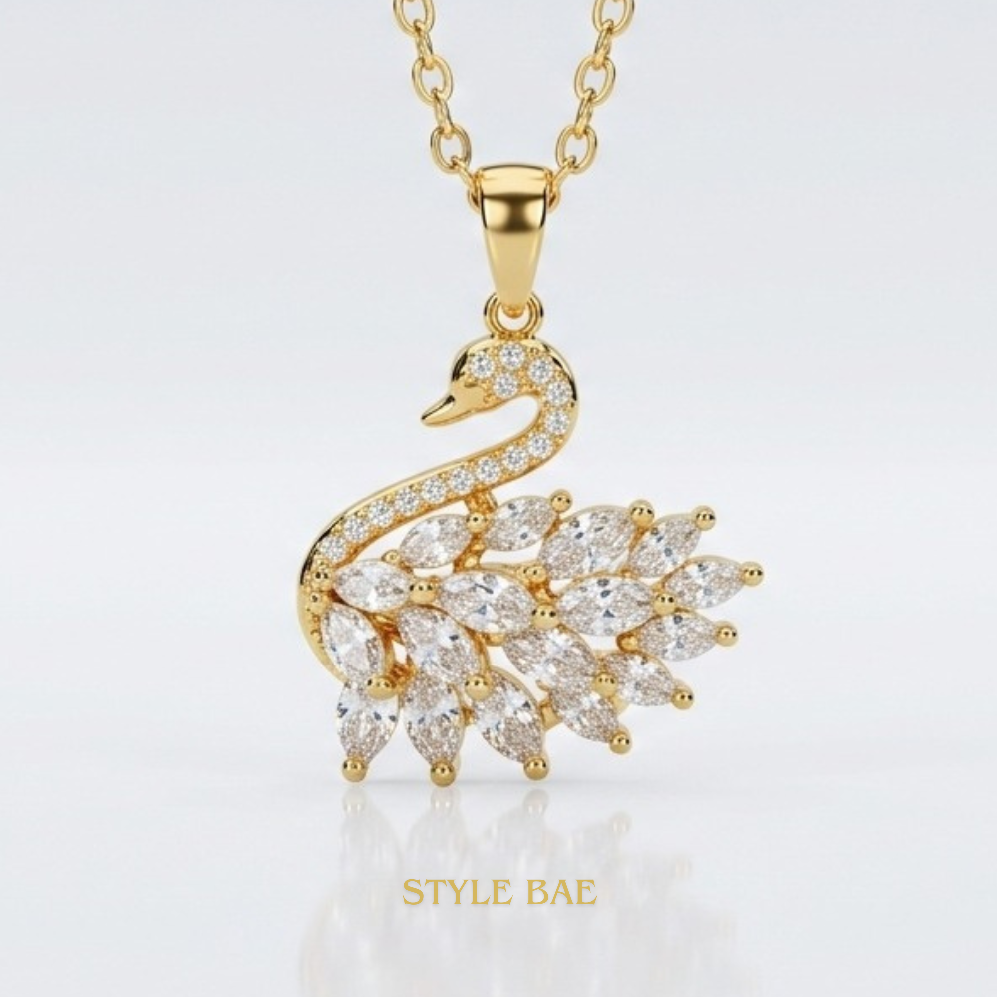 Luxury Swan Gold Pendant necklace