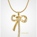 Golden Bow Pendant Necklace