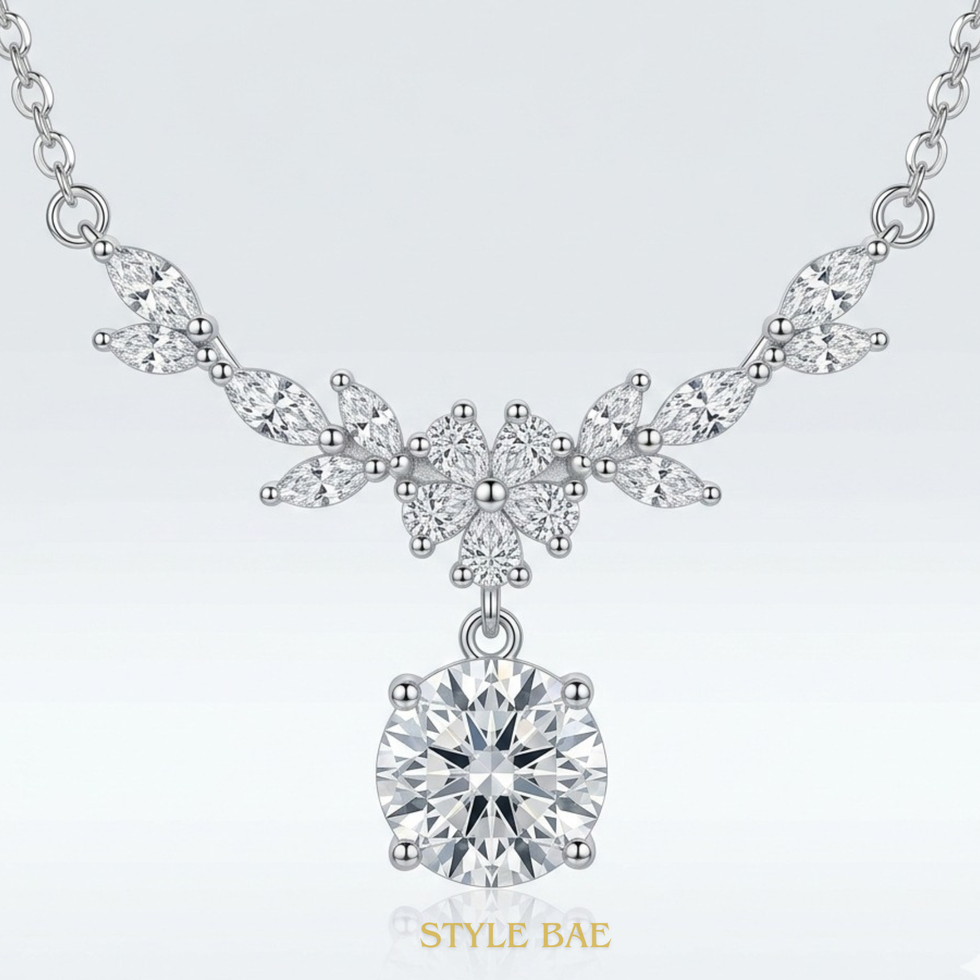 Elegant Flower Drop Necklace