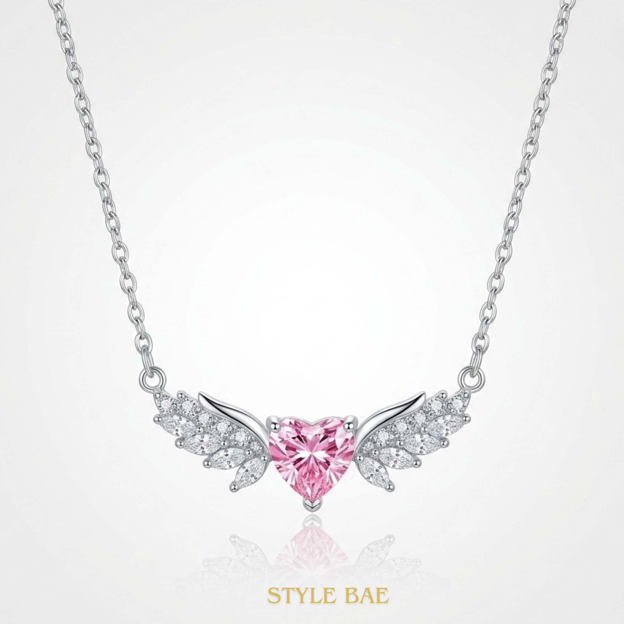 Angel Heart Pink Necklace
