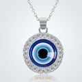 Silver Evil Eye Pendant Necklace