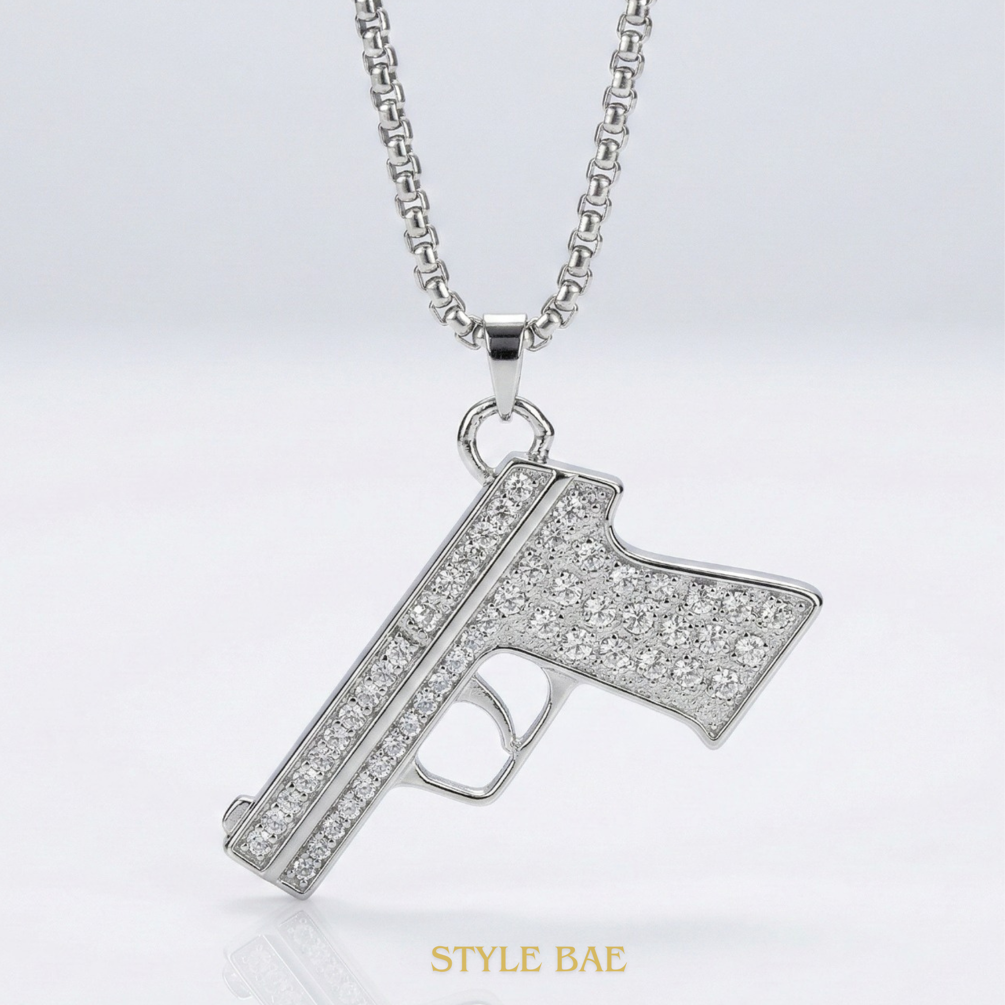 Iced Pistol Pendant Chain