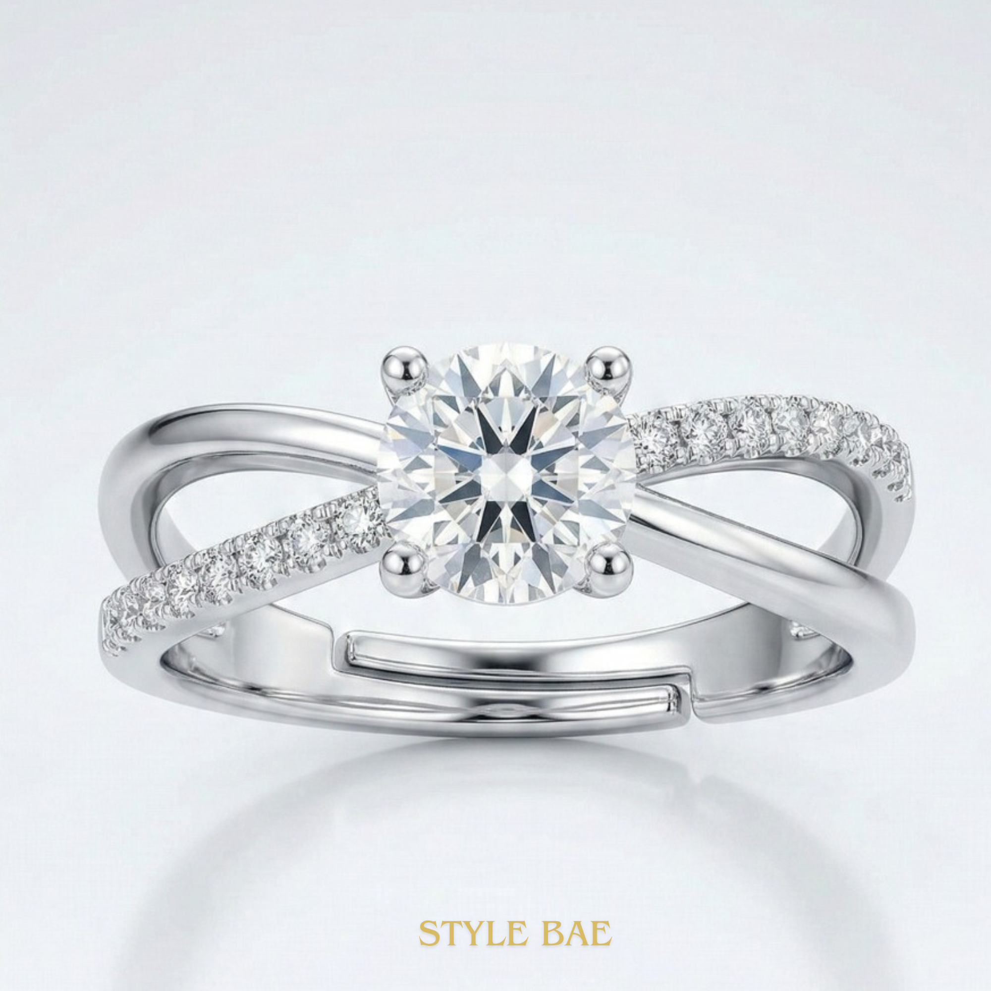 Elegant Solitaire Twist Ring
