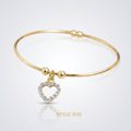 Crystal Heart Gold Bracelet