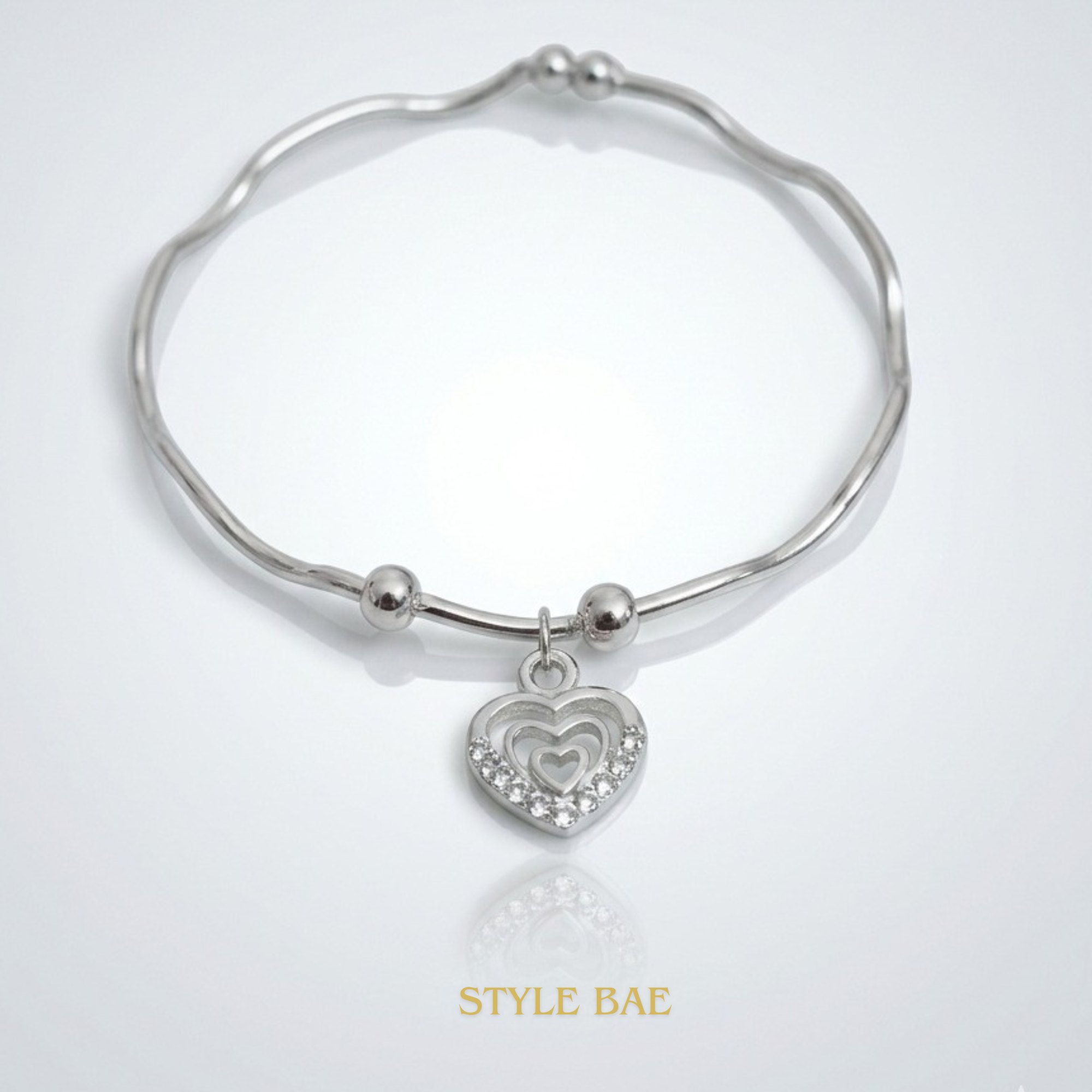 Silver Heart Charm Bracelet