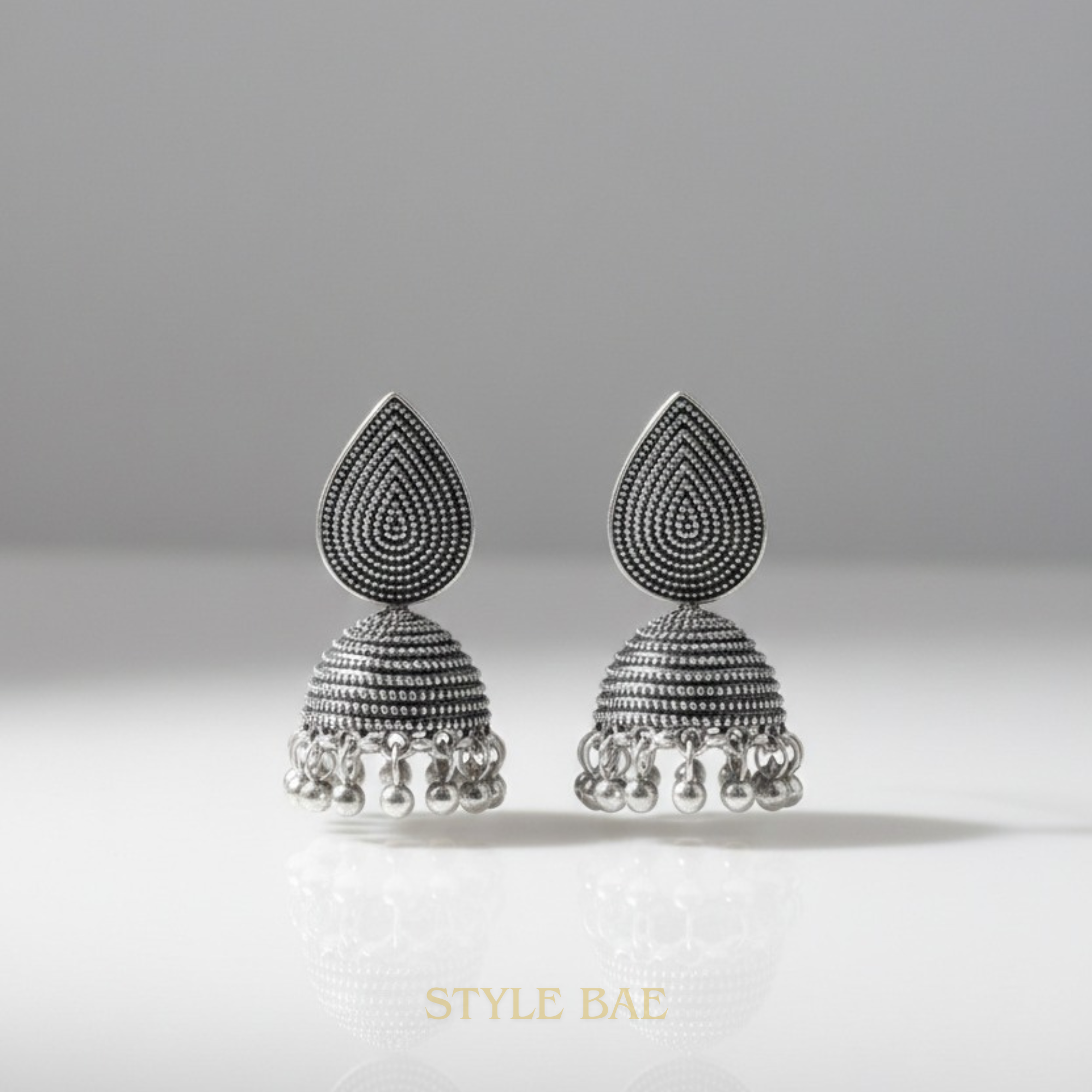 Classic Oxidised Drop Jhumka