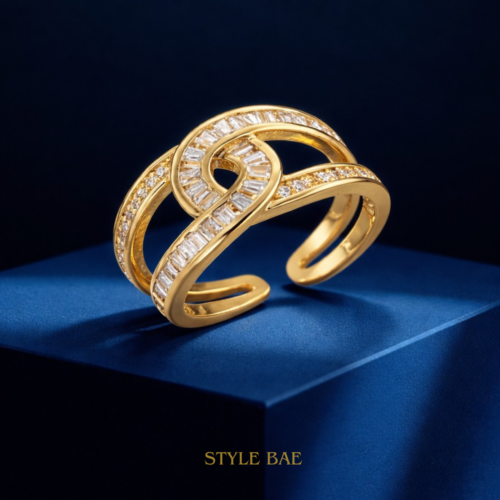 Twisted Sparkle Open Ring