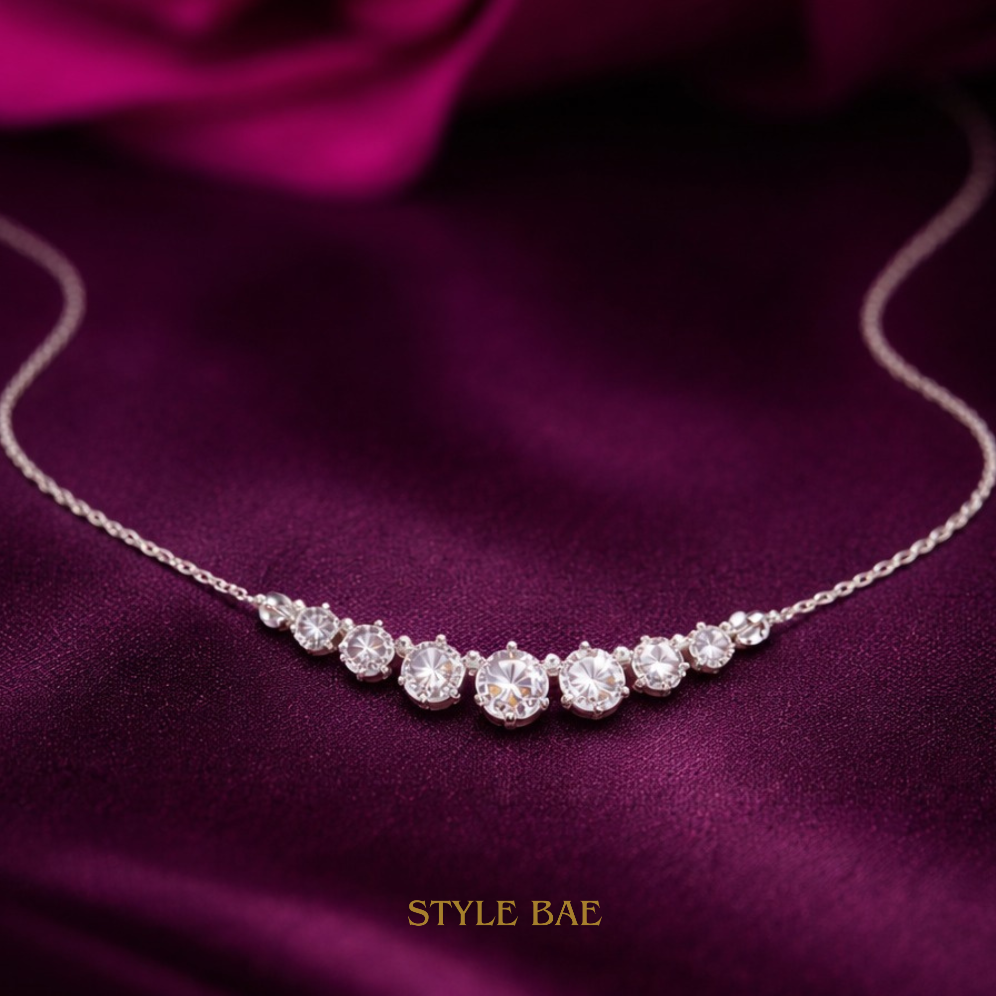 Elegant Silver Stone Necklace
