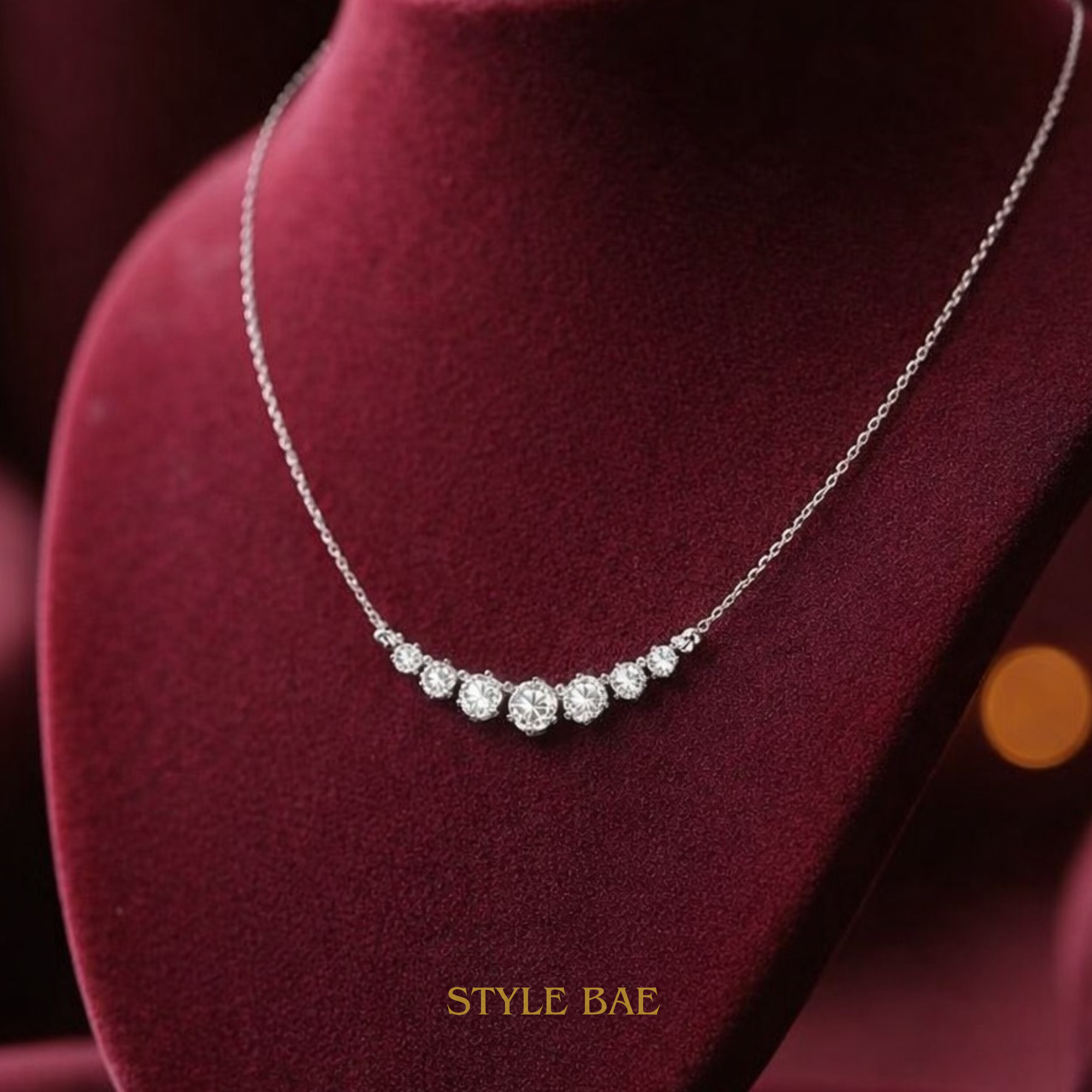 Elegant Silver Stone Necklace