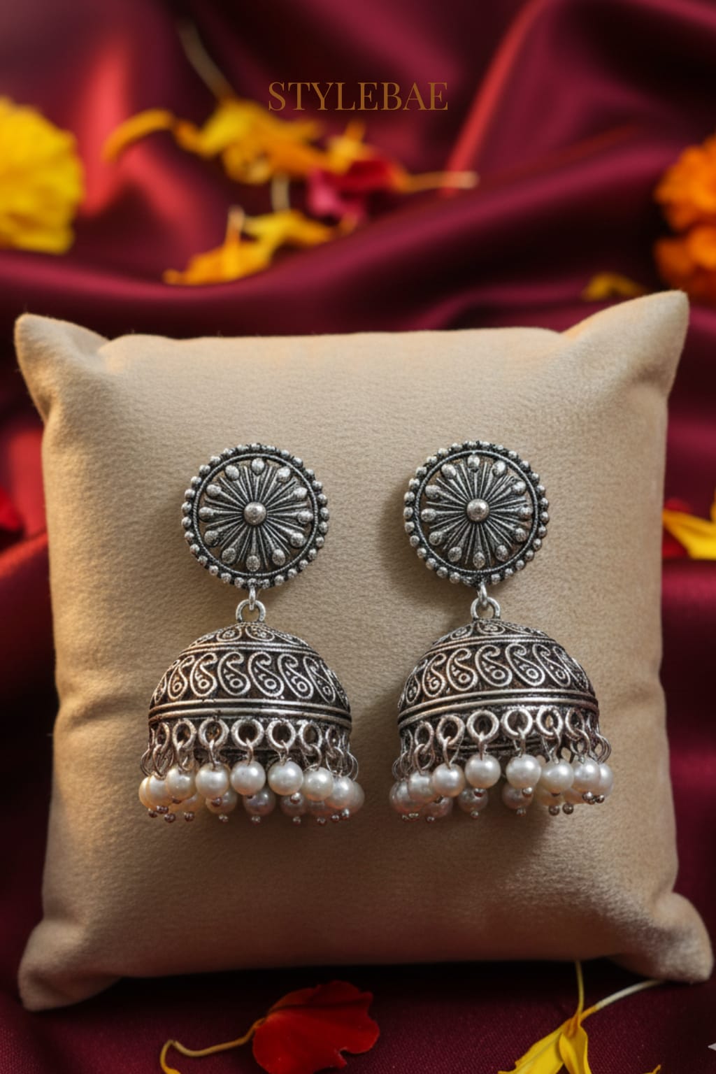Noorvati Pearl Jhumka Earrings