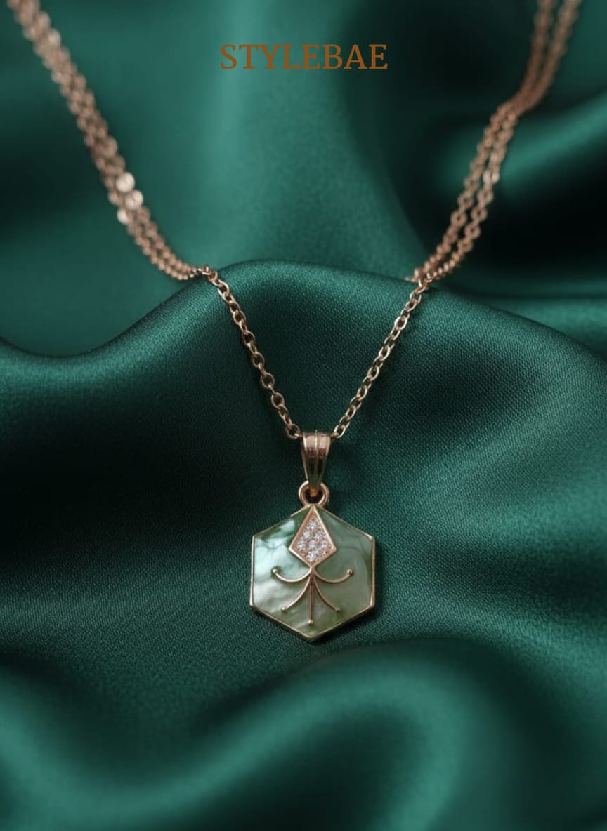 Verdelle Hexa Charm Pendant Necklace