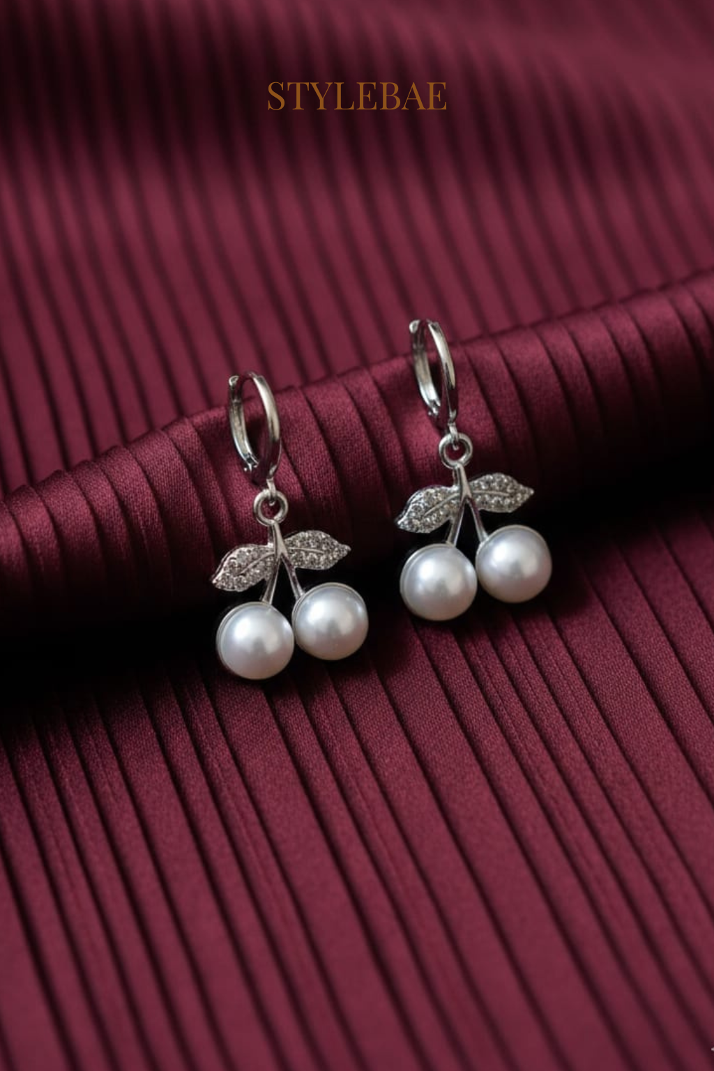 Pearl Blossom Cherry Drop Earrings