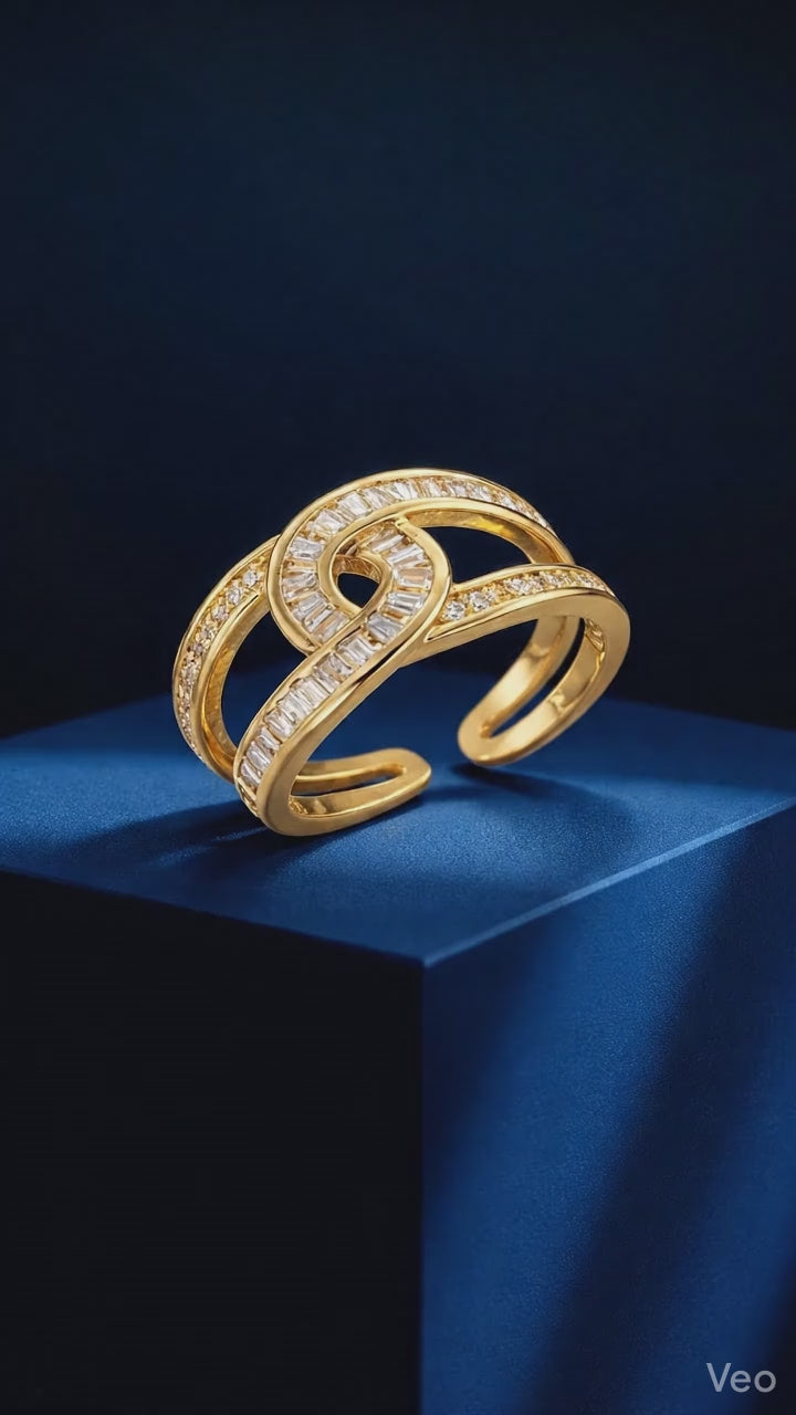 Twisted Sparkle Open Ring